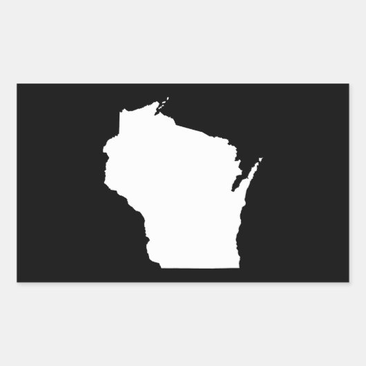 Sticker Rectangulaire Wisconsin en blanc (Devant)