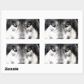 Sticker Rectangulaire Wolf Eyes (Feuille)
