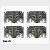 Sticker Rectangulaire Wolf Eyes (Feuille)