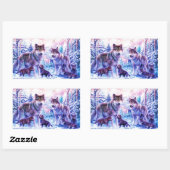 Sticker Rectangulaire Wolf Family (Feuille)