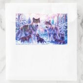 Sticker Rectangulaire Wolf Family (Sac)