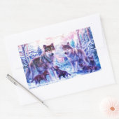 Sticker Rectangulaire Wolf Family (Enveloppe)