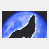Sticker Rectangulaire Wolf Howling à Moon (Devant)