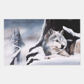 Sticker Rectangulaire Wolf Winter Castle Imaginaire (Devant)