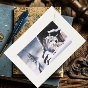 Sticker Rectangulaire Wolf Winter Castle Imaginaire
