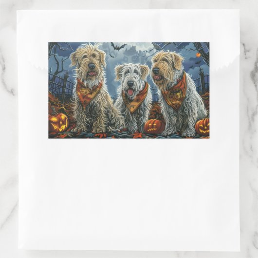 Sticker Rectangulaire Wolfhound Halloween Éffrayant (Sac)