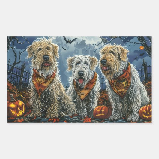 Sticker Rectangulaire Wolfhound Halloween Éffrayant (Devant)