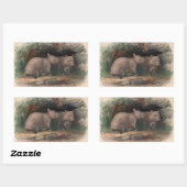 Sticker Rectangulaire Wombat à nez poilu par Joseph Wolf (Feuille)