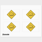 Sticker Rectangulaire Wombats Crossing, Signal d'avertissement de trafic (Feuille)
