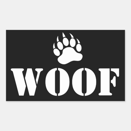 Sticker Rectangulaire woo Bear Paw (Devant)