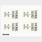 Sticker Rectangulaire Work Hard and Be nice to People Motivation (Feuille)