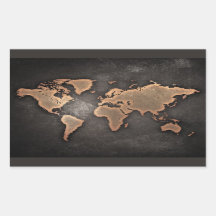 World map leather geographical brown