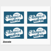 Sticker Rectangulaire Worlds Okayest Surfer (Feuille)