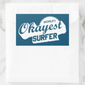 Sticker Rectangulaire Worlds Okayest Surfer (Sac)