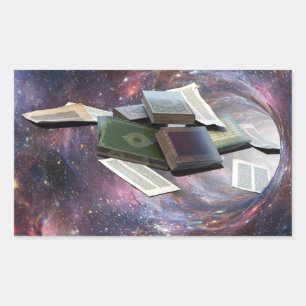 Sticker Rectangulaire Wormhole de livre