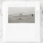 Sticker Rectangulaire Wright Brothers Flyer First Plane Flight Aviation (Sac)