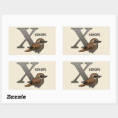 Sticker Rectangulaire X est pour Xenops (Feuille)
