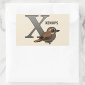 Sticker Rectangulaire X est pour Xenops (Sac)
