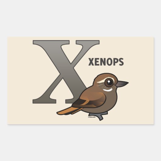 Sticker Rectangulaire X est pour Xenops (Devant)