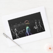Sticker Rectangulaire X-Ray Skeletons Midnight Stroll - B&W & Rainbow (Enveloppe)
