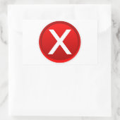 Sticker Rectangulaire X rouge - Symbole non / incorrect (Sac)