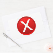 Sticker Rectangulaire X rouge - Symbole non / incorrect (Enveloppe)