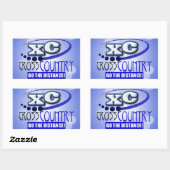 STICKER RECTANGULAIRE XC CROSS PAYS ALLER À LA DISTANCE (Feuille)