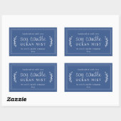 Sticker Rectangulaire XL Bougie de soja fait maison Feuillage Classique (Feuille)