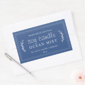 Sticker Rectangulaire XL Bougie de soja fait maison Feuillage Classique (Enveloppe)