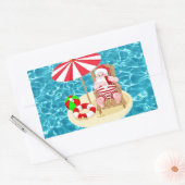 Sticker Rectangulaire xmas beach santa claus (Enveloppe)
