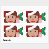 Sticker Rectangulaire xmas information fille émoji (Feuille)