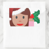 Sticker Rectangulaire xmas information fille émoji (Sac)
