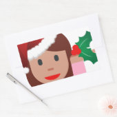 Sticker Rectangulaire xmas information fille émoji (Enveloppe)