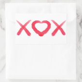 Sticker Rectangulaire XOX, amour, baisers, design valentin (Sac)