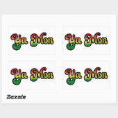 Sticker Rectangulaire Ya Mon Jamaica Slang Funny Jamaican Phrase T-Shirt (Feuille)
