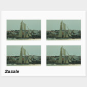 Sticker Rectangulaire Yacht classique (Feuille)