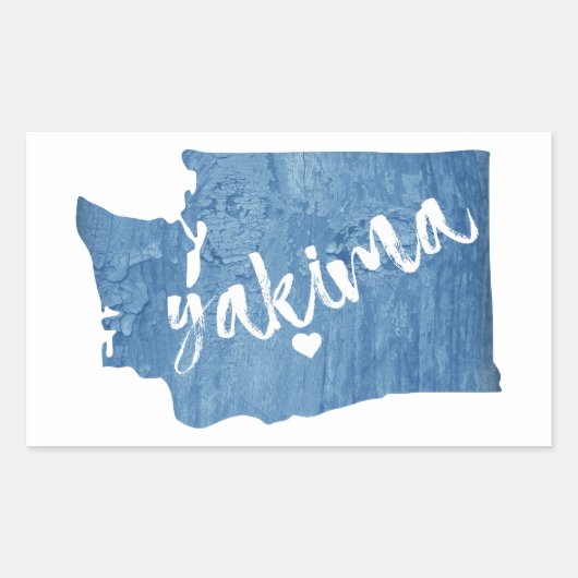 Sticker Rectangulaire Yakima Washington Wood Grain (Devant)