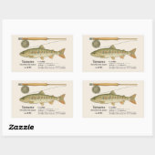 Sticker Rectangulaire Yamame (Oncorhynchus masou) – Fish Illust (Feuille)