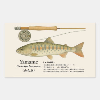Sticker Rectangulaire Yamame (Oncorhynchus masou) – Fish Illust