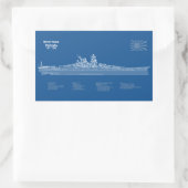 Sticker Rectangulaire Yamato - Plan de plan d'expédition ABD (Sac)