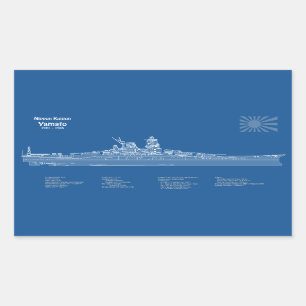 Sticker Rectangulaire Yamato - Plan de plan d'expédition ABD