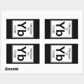 Sticker Rectangulaire Yb - Ytterbium (Feuille)