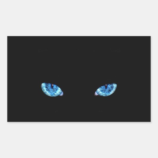 Sticker Rectangulaire Yeux de chat noir bleu (Devant)