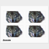 Sticker Rectangulaire Yeux de loup gris (Feuille)