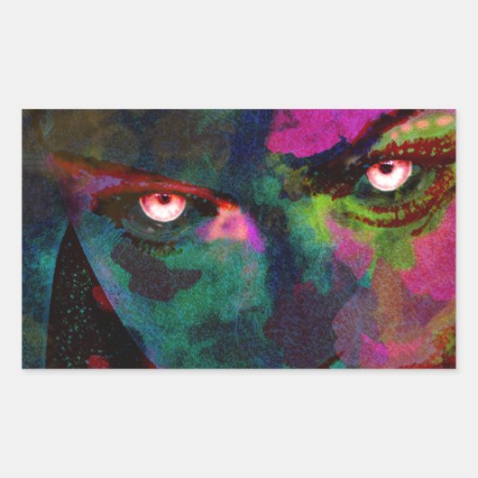 Sticker Rectangulaire yeux démons (Devant)