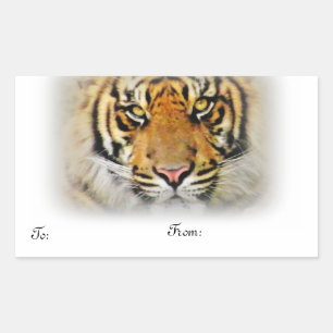 Sticker Rectangulaire Yeux du Tigre,Love_