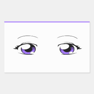 Sticker Rectangulaire Yeux faits sur commande de fille d'Anime de