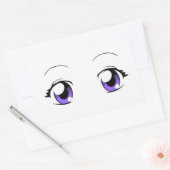 Sticker Rectangulaire Yeux Fille Anime Couleur Personnalisée (Enveloppe)