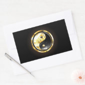 Sticker Rectangulaire Yin Yang or sur noir (Enveloppe)
