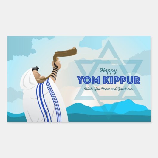 Sticker Rectangulaire Yom Kippour (Devant)